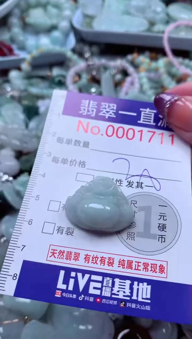 翡翠未镶嵌吊坠(不含链)1711