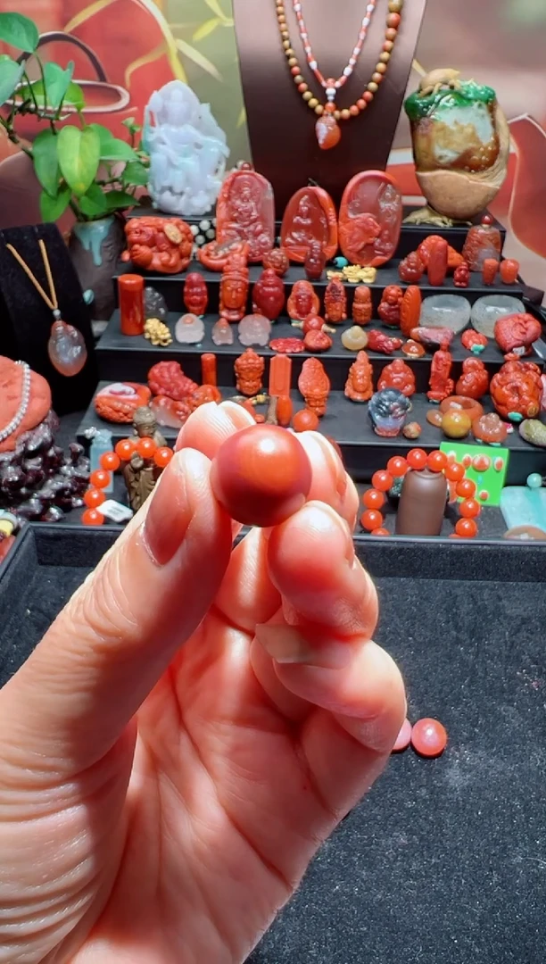 未镶嵌单珠南红玛瑙棠*堃单珠