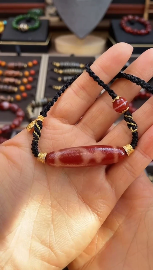 未镶嵌颈饰玛瑙/玉髓美泓精品高油红肉双宝瓶颈饰