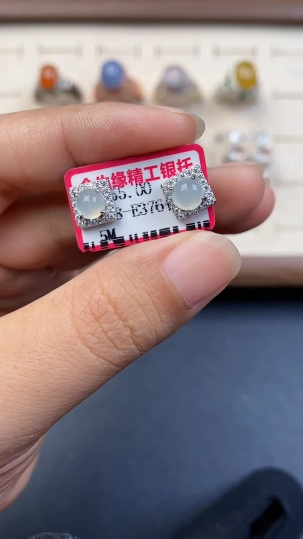 翡翠戒指银S925镶嵌76757858