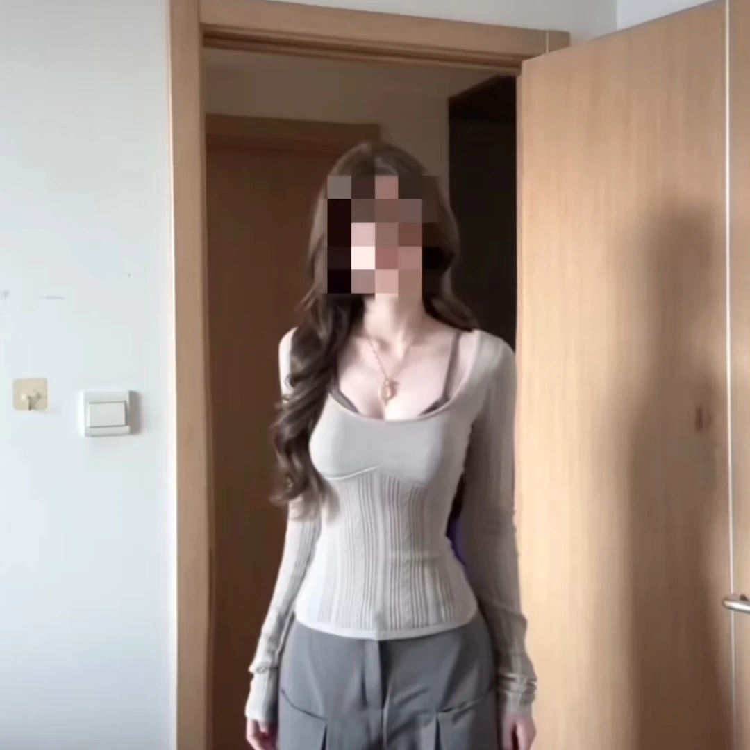 2025秋灰色防晒长袖罩衫上衣蕾丝吊带两件套直筒阔腿裤套装X11226