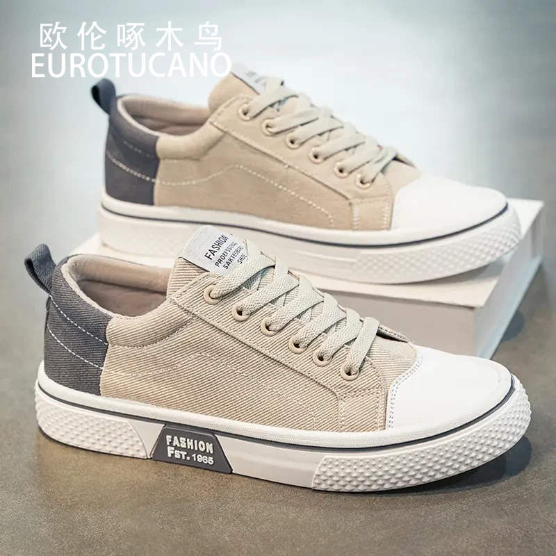 欧伦啄木鸟EUROTUCANO秋季2025流行爆款休闲帆布鞋潮流百搭板鞋