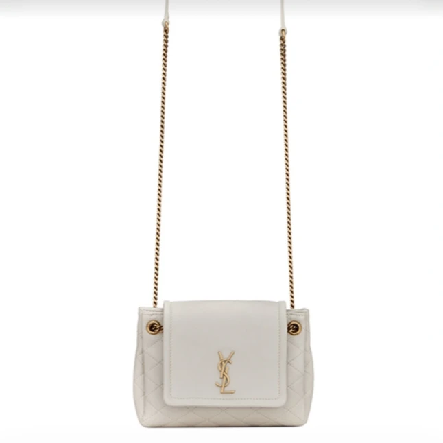 95新 YSL/圣罗兰 洛丽塔单肩包白色