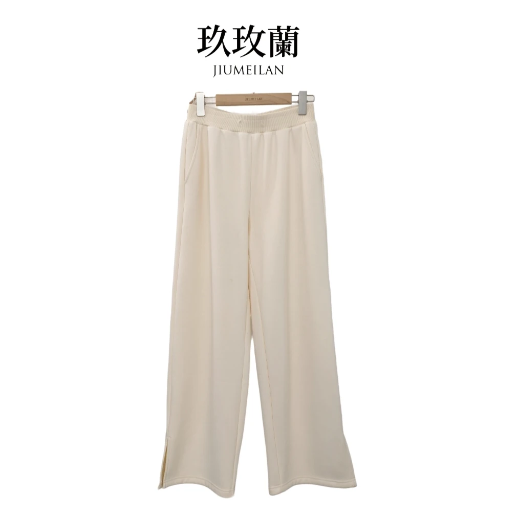 玖玫蘭轻奢拉扶风秋冬季款休闲时尚直筒长裤宽松裤女XM21869