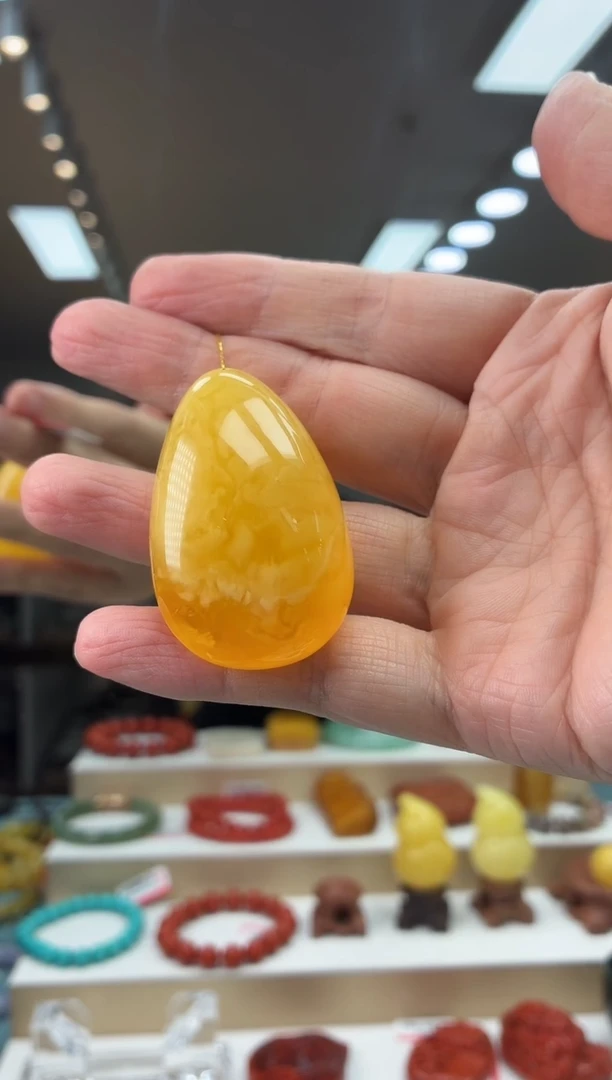 琥珀颈饰未镶嵌婷*吊坠