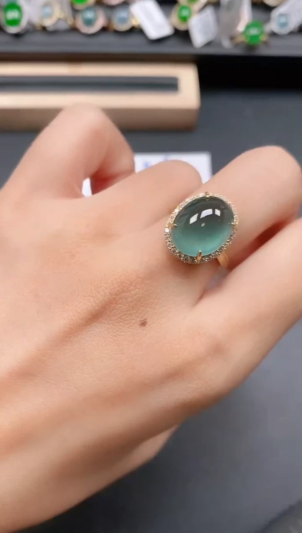 银S925镶嵌戒指翡翠111