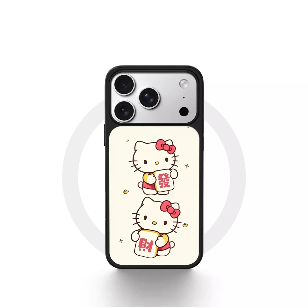 发财hello kitty适用苹果17ProMax手机壳16Pro新款15文艺14磨砂