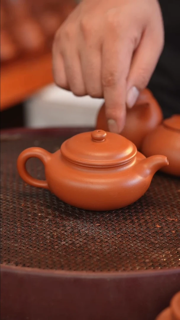 茶壶紫砂200cc 朱泥 半手工 仿古