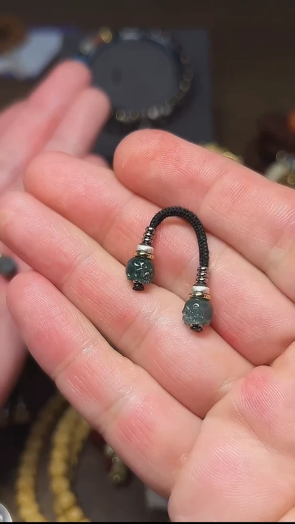 未镶嵌挂件翡翠奥***嘿半鄂骷髅弟子珠