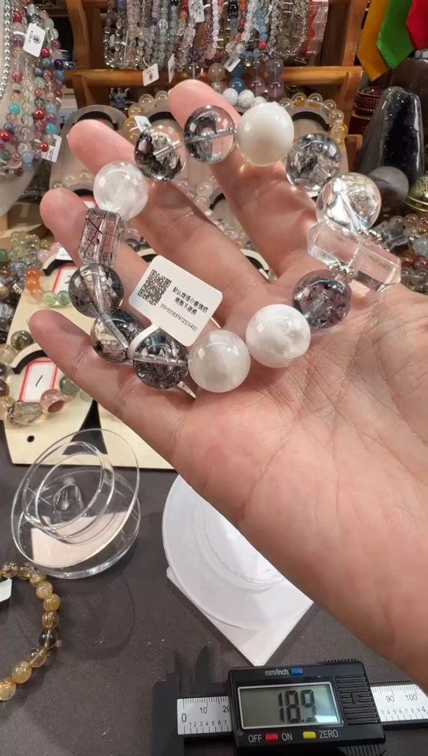 水晶手串合金定制款 天然水晶默认微瑕  小白兔