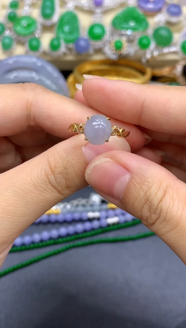 18K金镶嵌戒指翡翠331-中国好珍宝