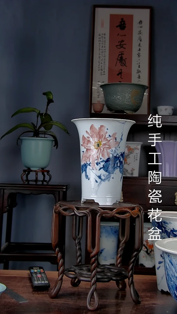 景德镇手工陶瓷花盆