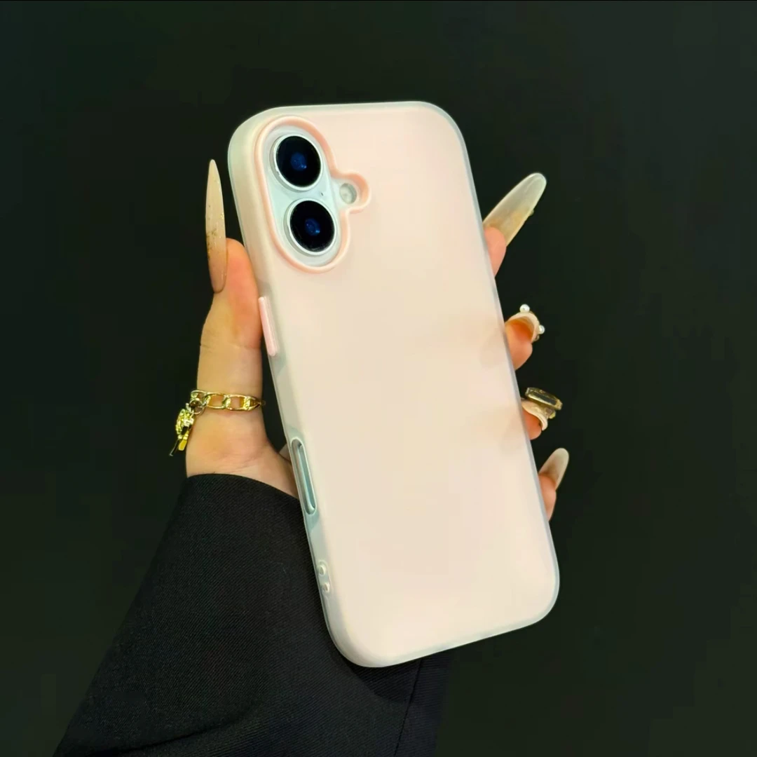 奥菲顿粉色肤感果冻壳适用iPhone16二合一苹果华为vivo小米15oppo