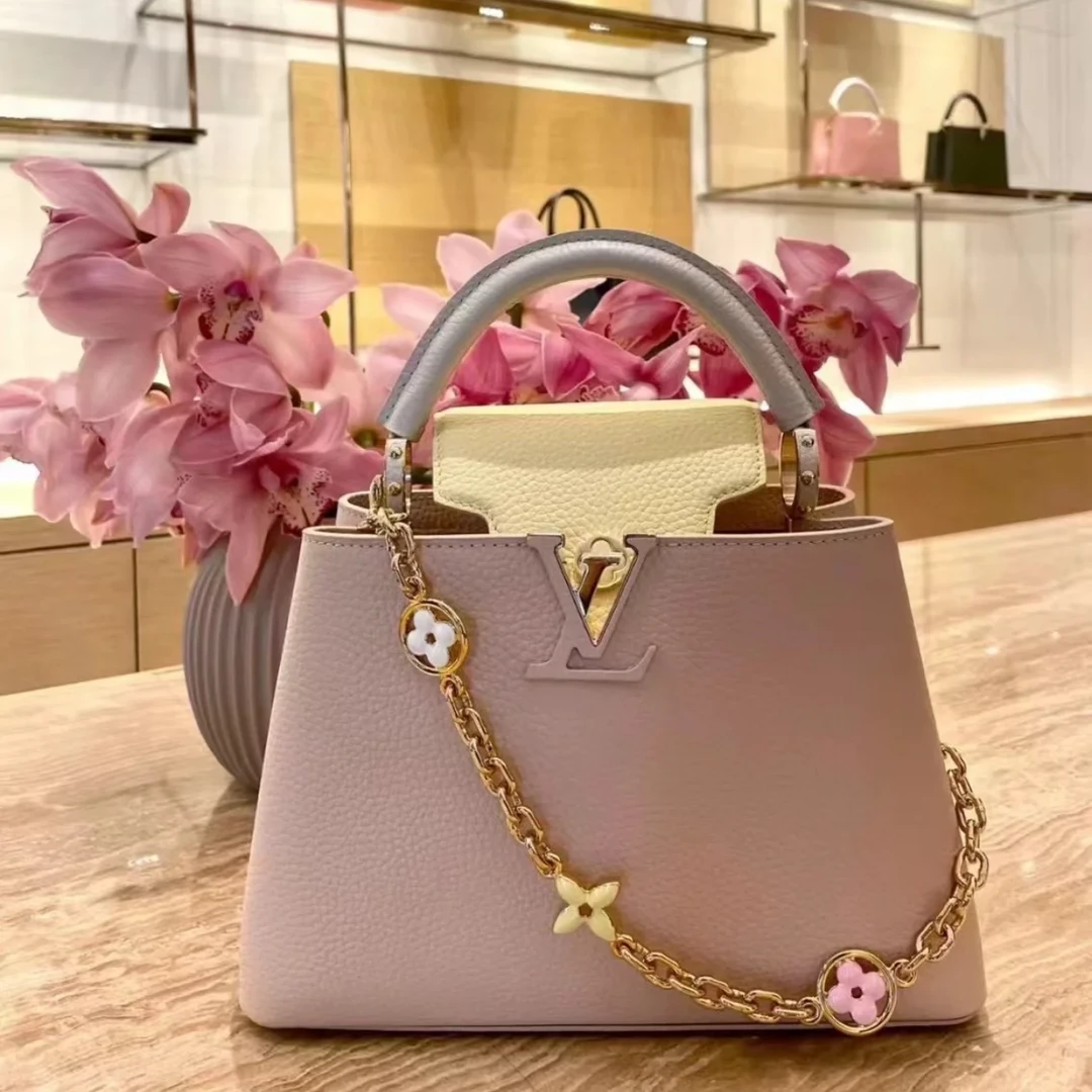 95新 LV LV 路易威登 cap 粉色手提单肩包