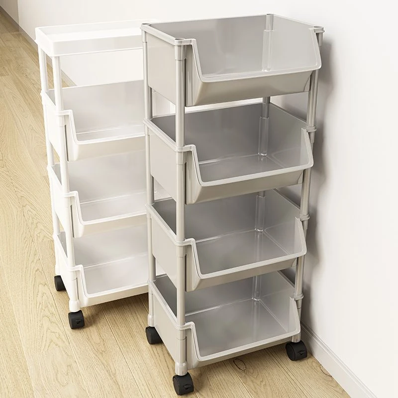 办公桌文件收纳架落地置物架桌下可移动收纳架带轮书架小推车