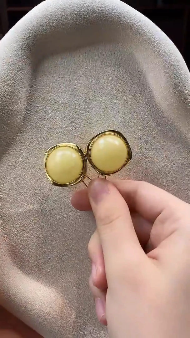 琥珀未镶嵌耳饰耳环
