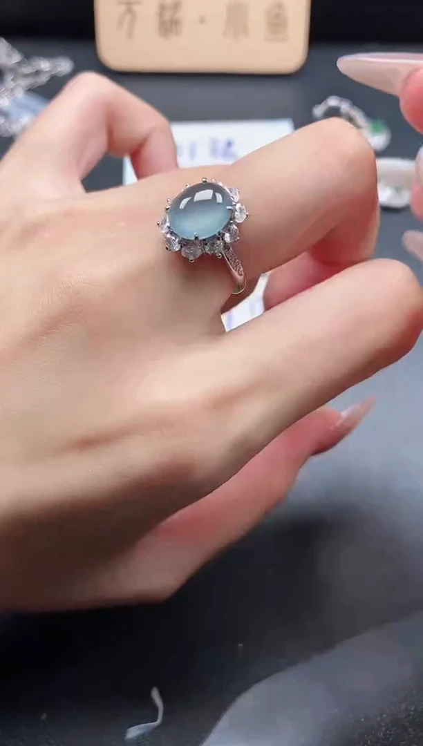 银S925镶嵌戒指翡翠51511