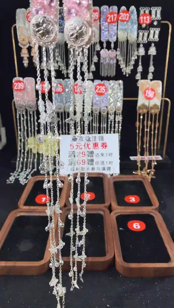 仿水晶铁合金220原创发夹倒夹1对