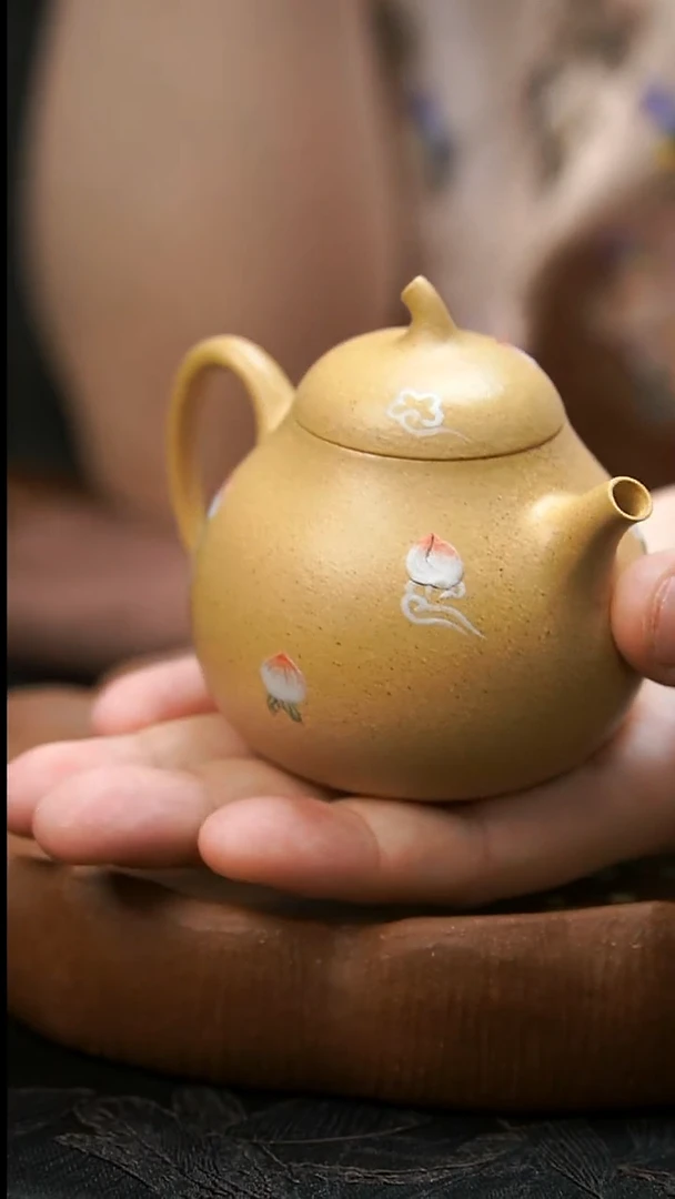 茶壶紫砂茄瓜小草莓壶120cc