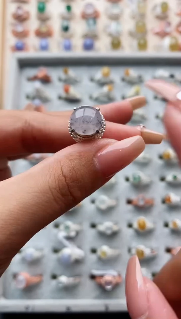 翡翠戒指未镶嵌缅甸天然A货翡翠44   1-2