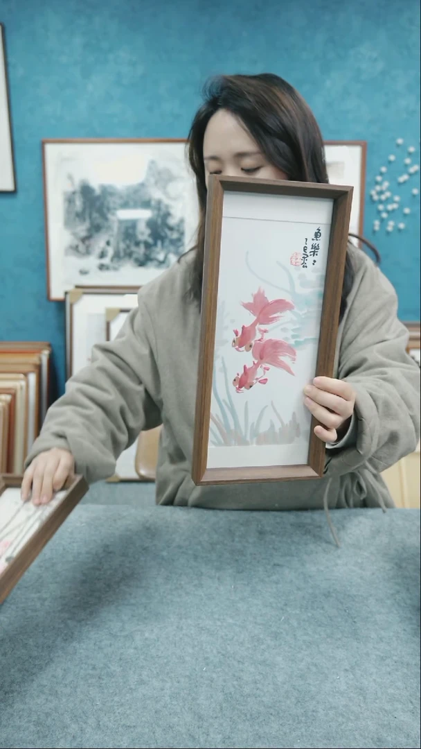 【闪购商品】国画17*37本土老师木质摆台