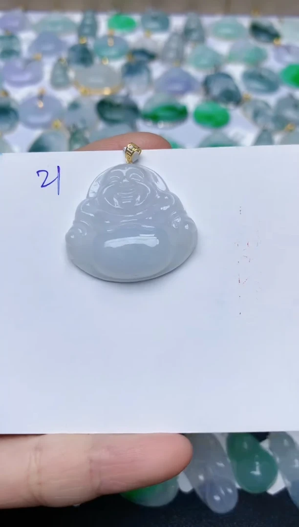 【闪购商品】翡翠颈饰18K金镶嵌天然翡翠A货    21