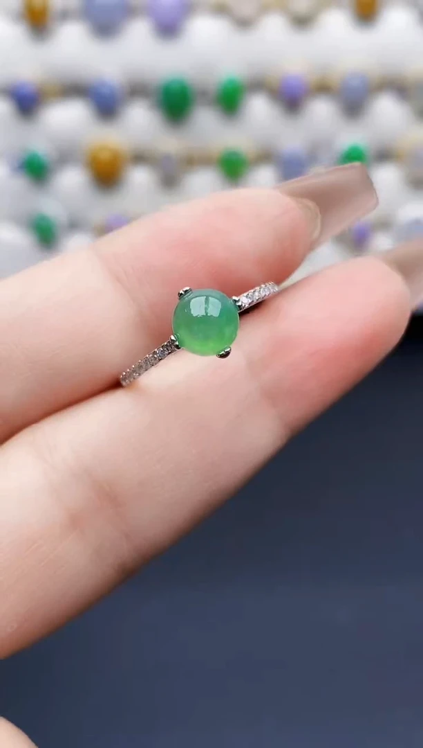 银S925镶嵌戒指翡翠0027