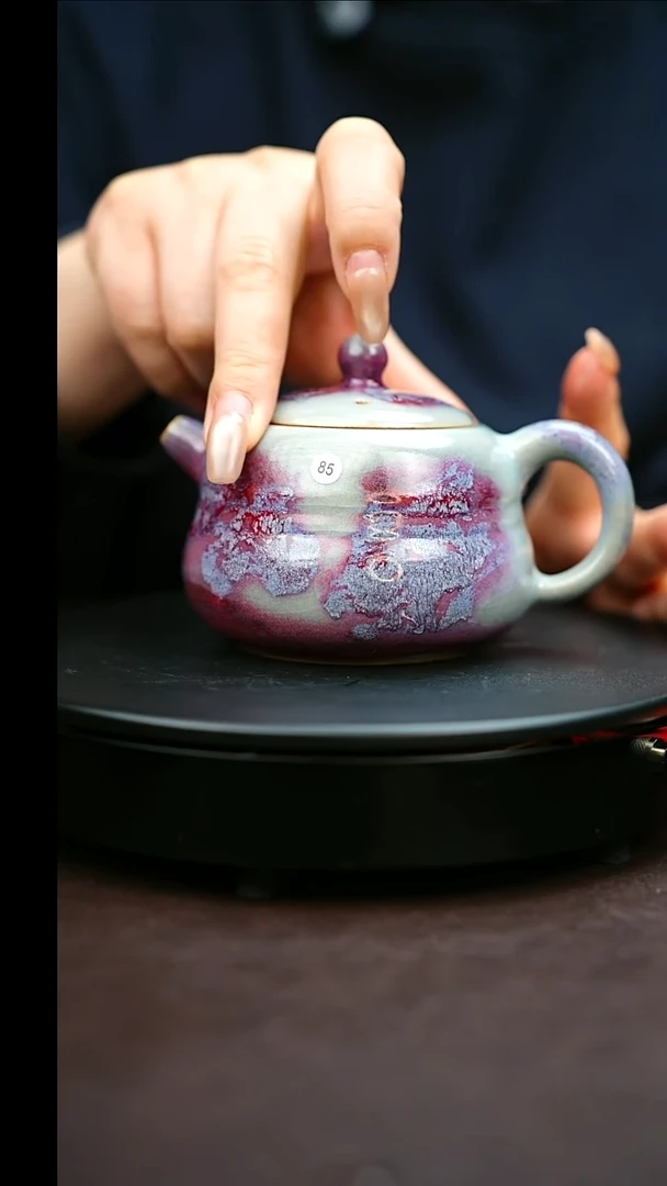 85#原矿钧瓷炉钧釉福禄壶