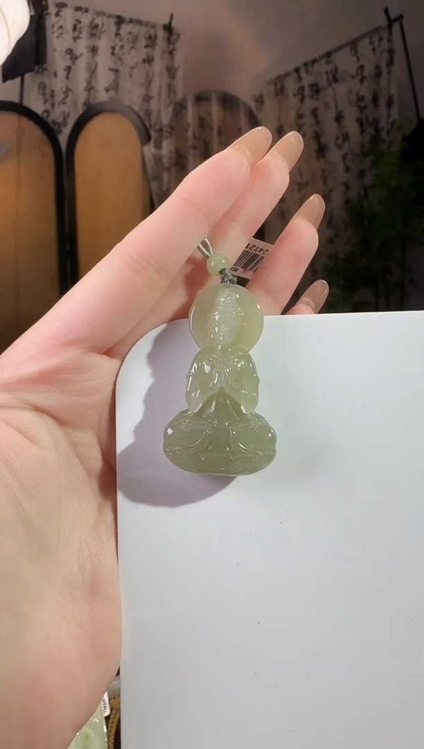 和田玉未镶嵌颈饰观音