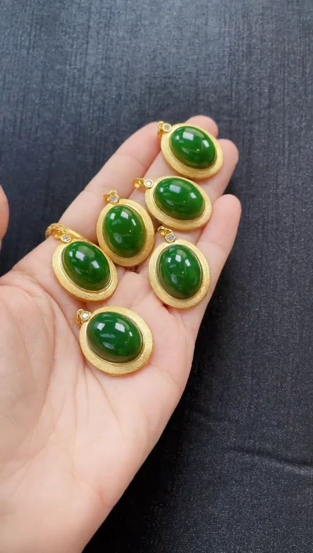 和田玉银S925镶嵌吊坠(不含链)多样性发一