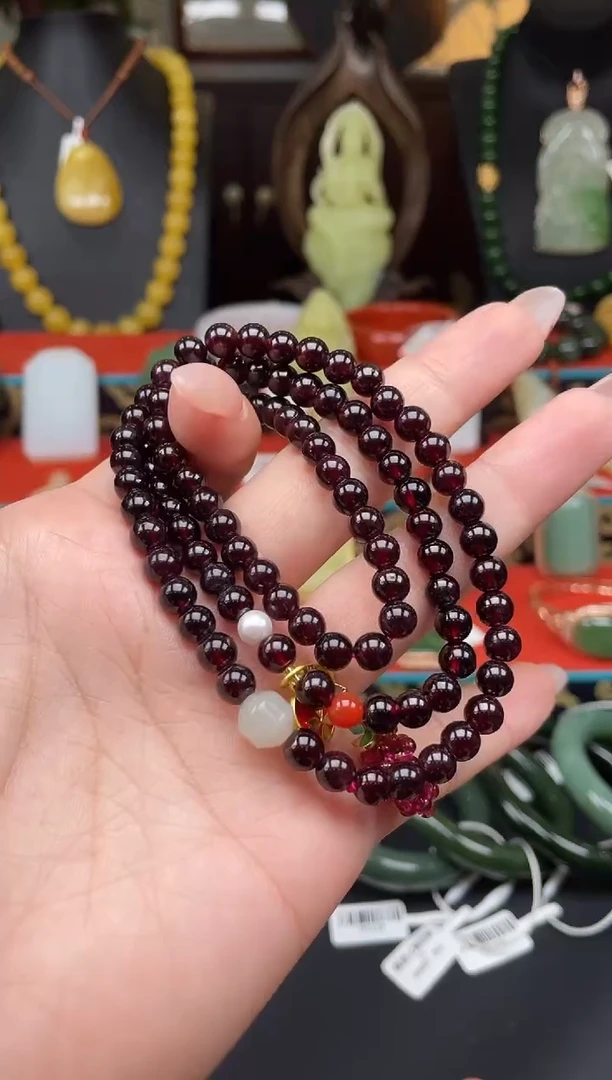 未镶嵌颈饰石榴石项链f056