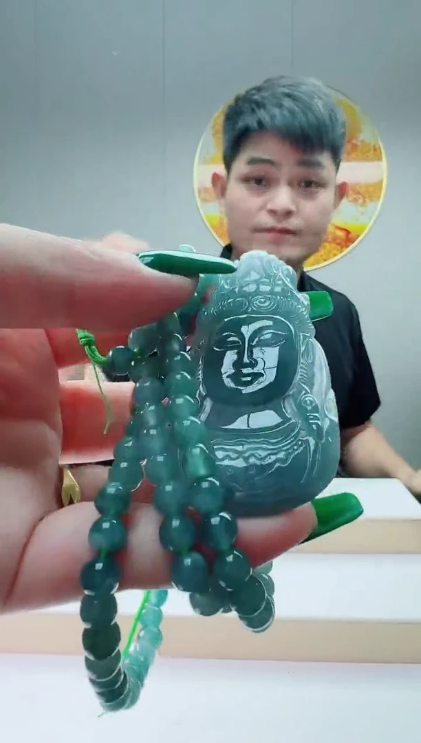 翡翠未镶嵌颈饰观音首多样性随机发其一