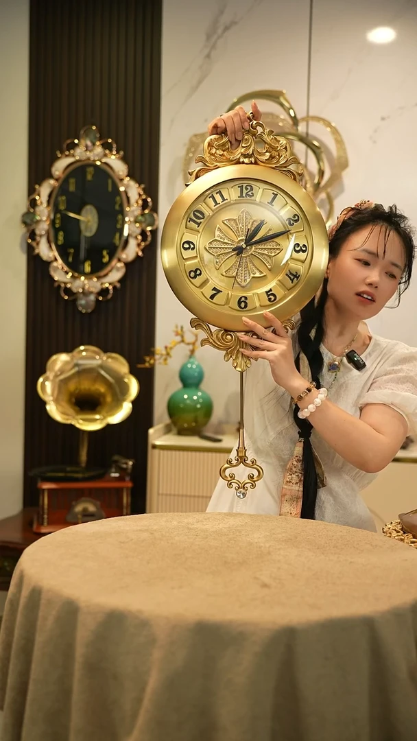 简约枫****霜黄铜挂钟0000000
