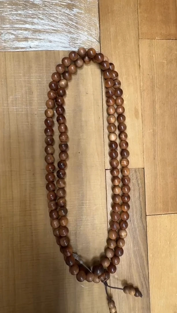 檀香木手串/手链G****N老山檀香树头料0.8*108横纹沉水黑肉