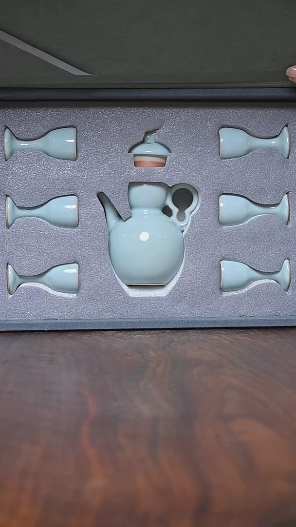 酒具套装 天青 微瑕 朱家汝窑款