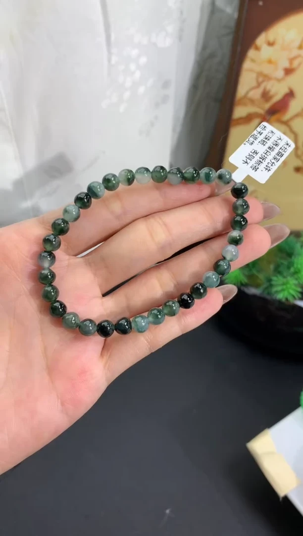 未镶嵌手串翡翠 卡5.8mm