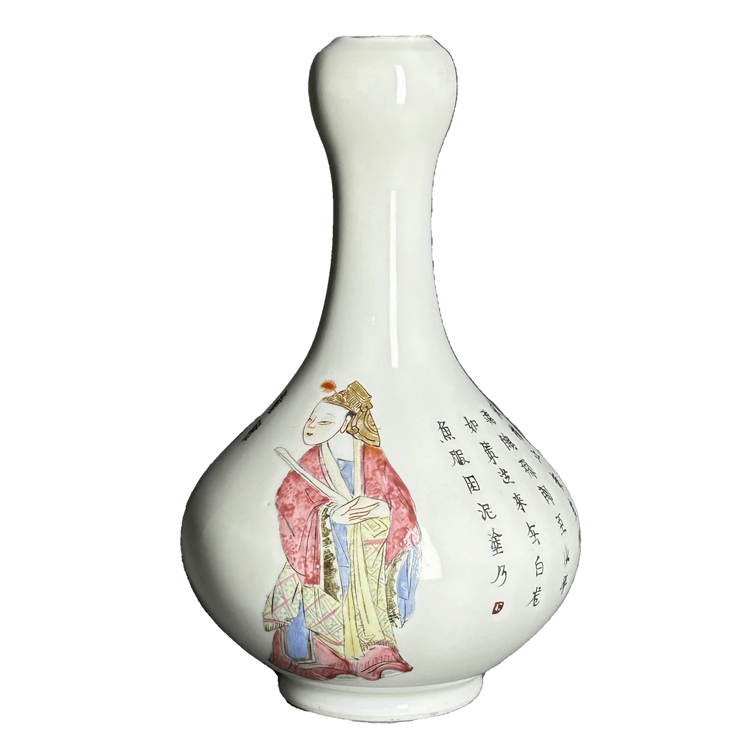 Lot1225粉彩无双谱蒜头瓶古董拍卖