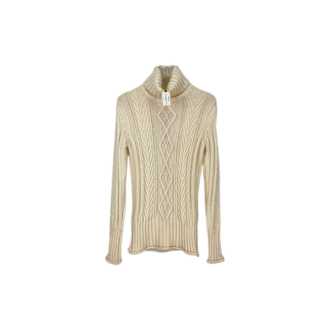 全新未使用 THOMBROWNE 积分-188汤/P205639138/米色麻花图案毛衣