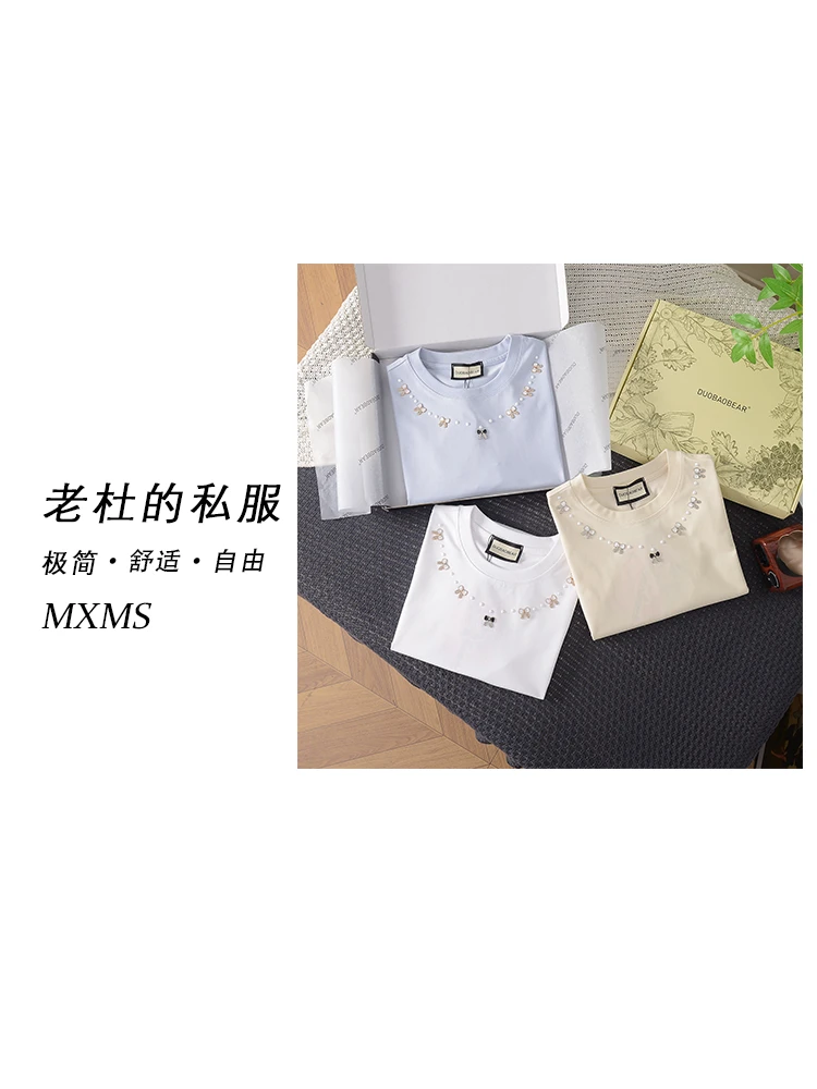 （麦欢尼）F5778-“重工蝴蝶结”韩版休闲时尚百搭舒适宽松T恤