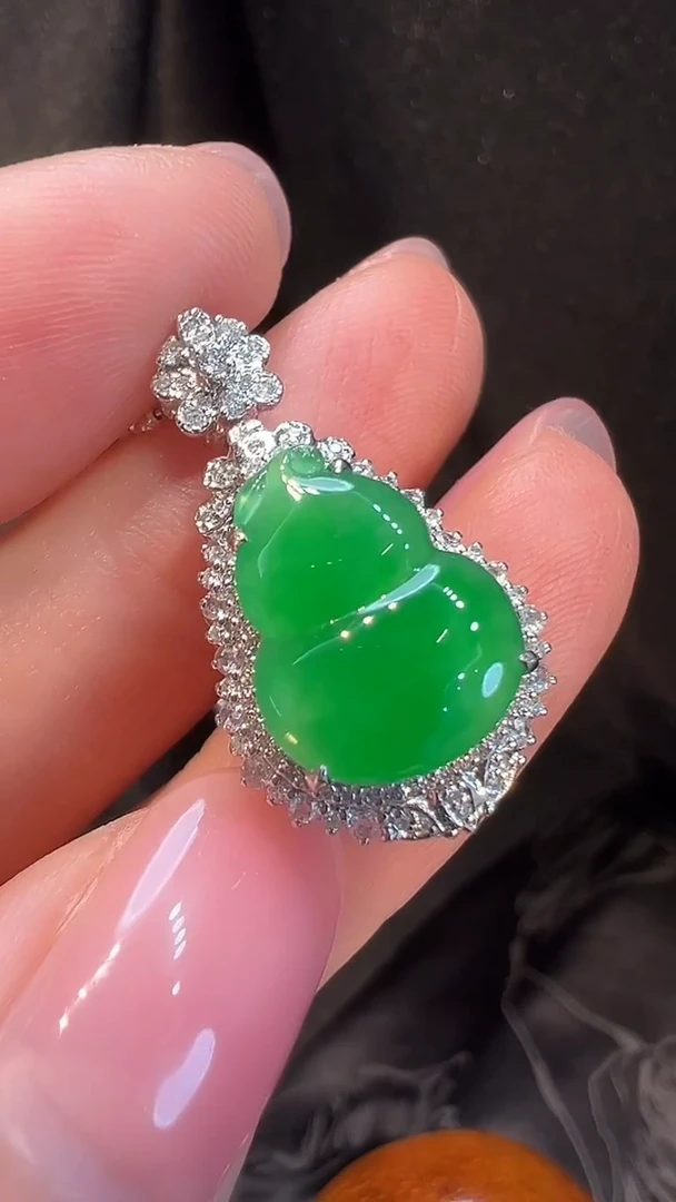 吊坠(不含链)18K金镶嵌翡翠L6