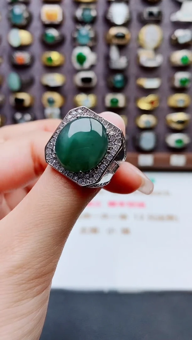 未镶嵌戒指翡翠天然翡翠男戒