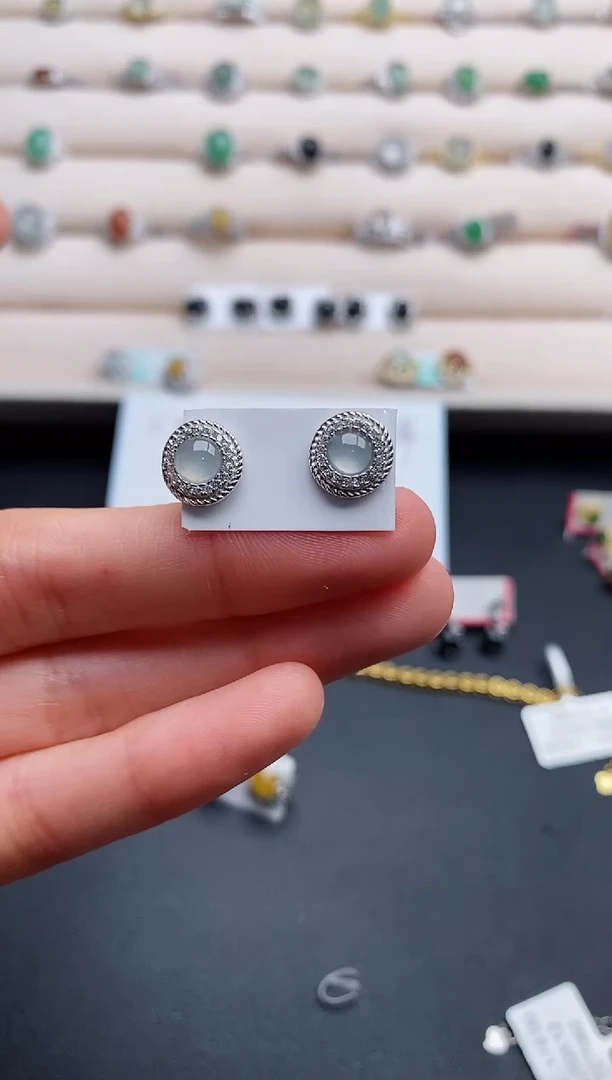 银S925镶嵌戒指翡翠555555+3