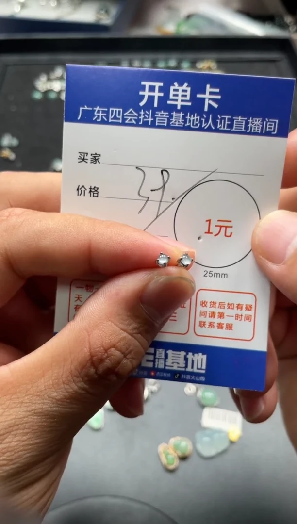 颈饰未镶嵌翡翠耳钉