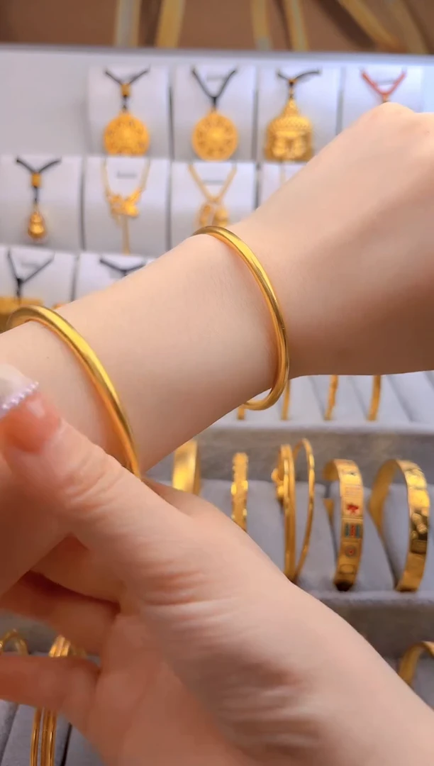 无足银古法素圈手镯 总重20g 外1g，56