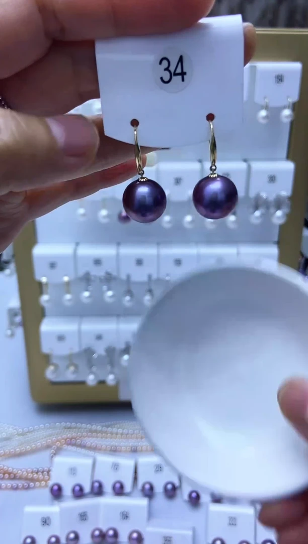 18K金镶嵌耳饰淡水珍珠34