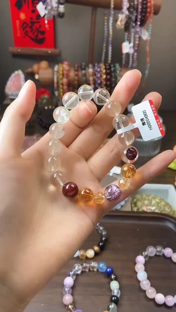 水晶手链未镶嵌黄水晶设计微瑕