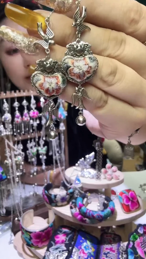 刺绣纯手工民族风耳环