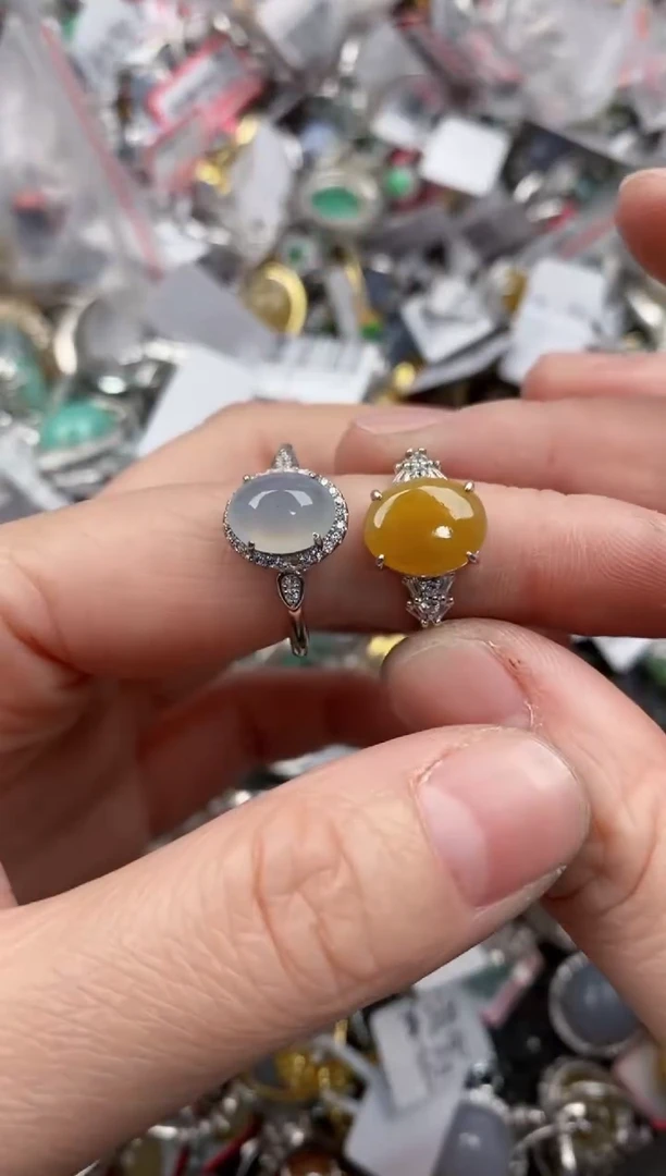 银S925镶嵌戒指翡翠555    8