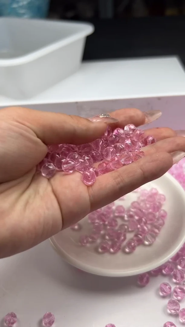 未镶嵌颈饰水晶w1812粉阿赛切面8mm*30颗