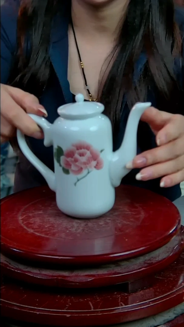 摆件景德镇陶瓷摆件芙蓉花高壶